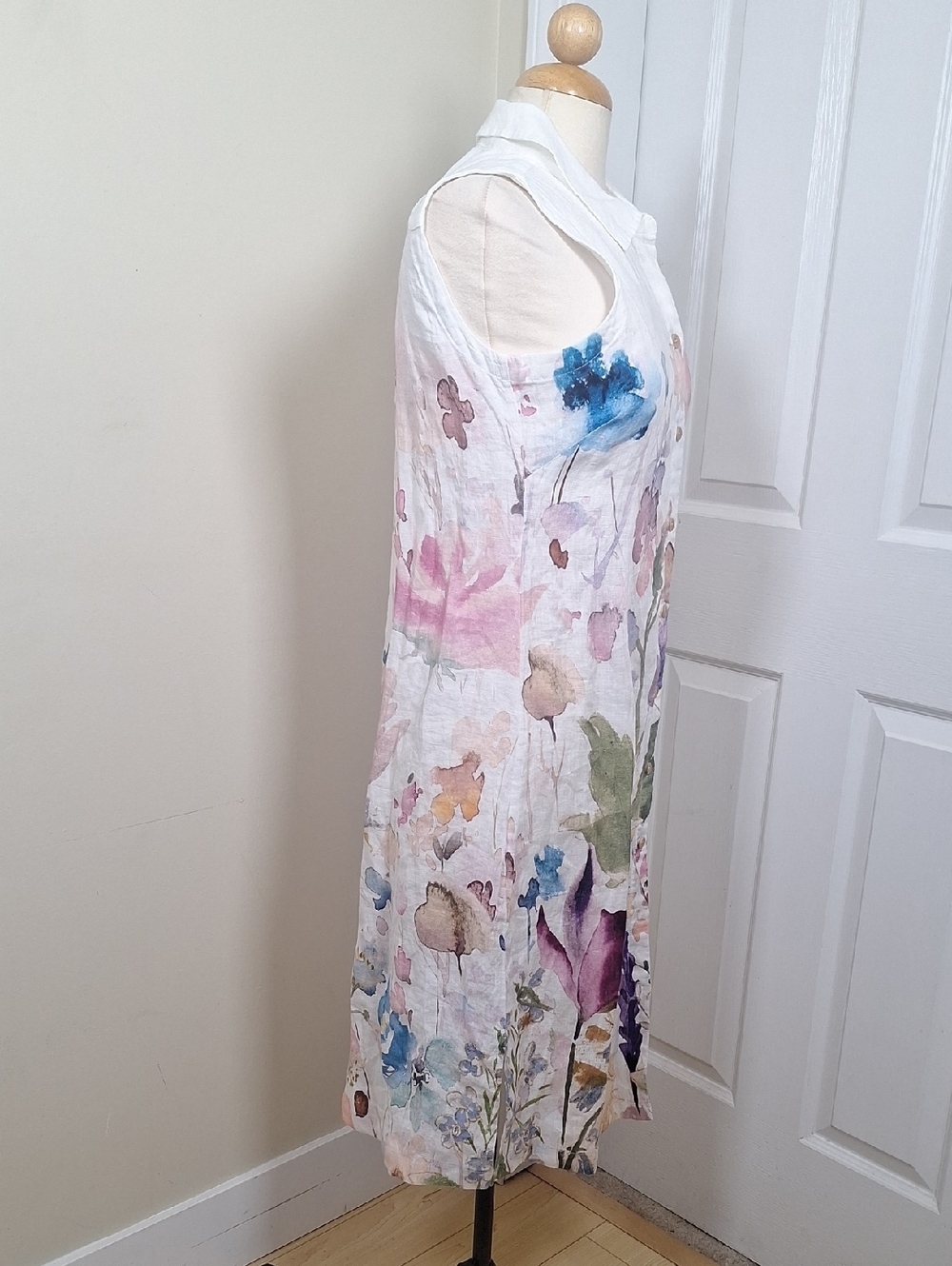 Dolcezza 23632 Pastel Floral Whimsique Linen Dress Size S - Picture 8 of 10
